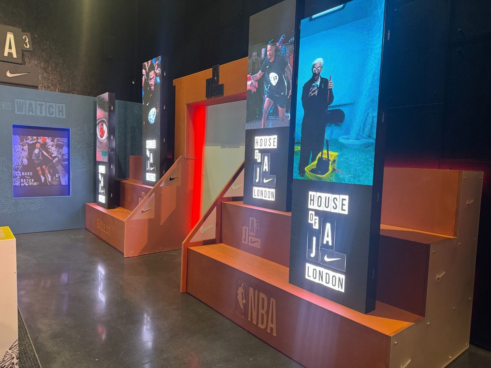 LED video posters integrated into a pop-up event