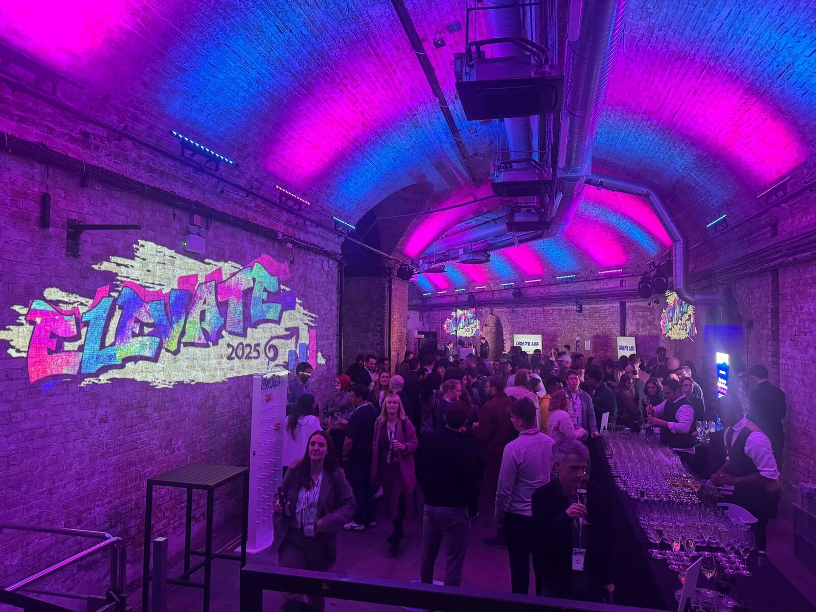 Large wall projection used for event branding
